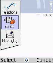 Seleccione la opci�n "caribe" de la lista de aplicaciones