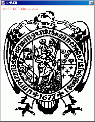 En ese caso se despliega la imagen de un escudo en blanco y negro en la pantalla del monitor.