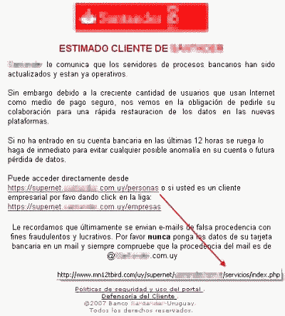 "La mayoría de estos mensajes fraudulentos, crean una falsa situación de urgencia para que el usuario deba actuar de inmediato, incitándolo por ejemplo a volver a ingresar su contraseña para no perder su cuenta."