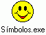 El archivo SÍMBOLOS.EXE se copia en la carpeta actual. Su tamaño es de 49,152 bytes, y se muestra con el icono del emoticón de una carita sonriente.