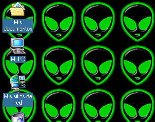 La imagen es un alien verde en fondo negro que se repetir� como mosaico