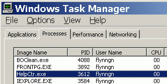 En la lista de tareas, de la leng�eta Procesos, se�ale HelpCtr.exe